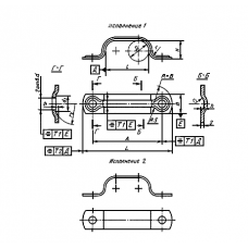 Скоба двухместная для крепления трубопроводов стальная исп. 2 25Х2М1Ф 4 мм ГОСТ 24134-80